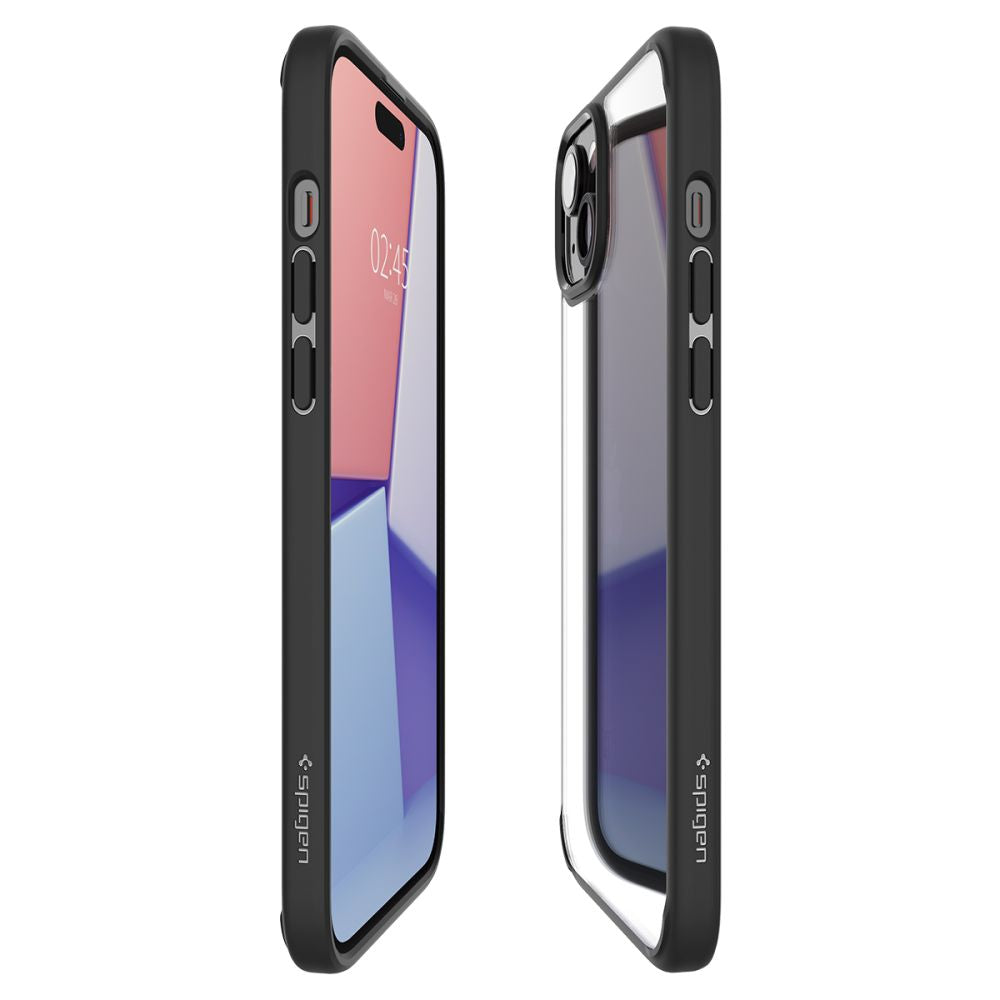 COPERTURA SPIGEN ULTRA HYBRID IPHONE 15 PLUS NERO OPACO