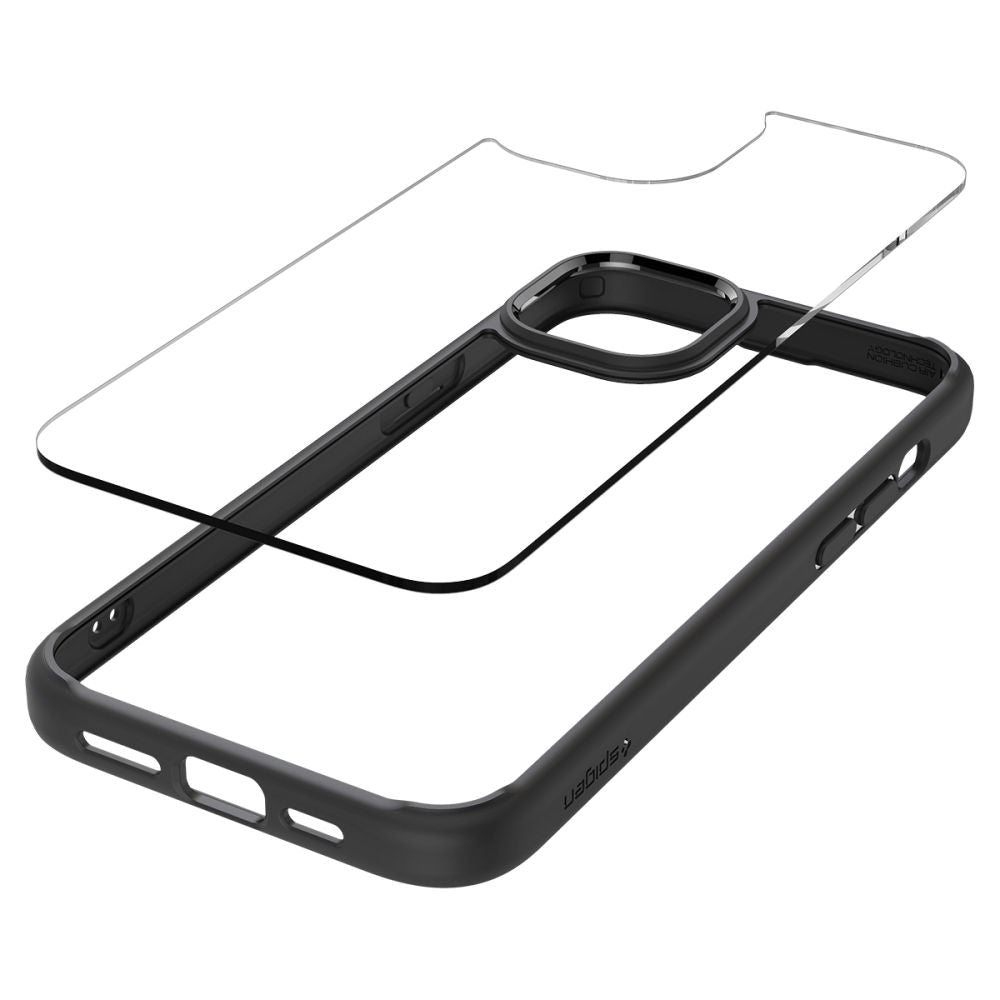 COPERTURA SPIGEN ULTRA HYBRID IPHONE 15 PLUS NERO OPACO