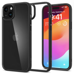 COPERTURA SPIGEN ULTRA HYBRID IPHONE 15 PLUS NERO OPACO