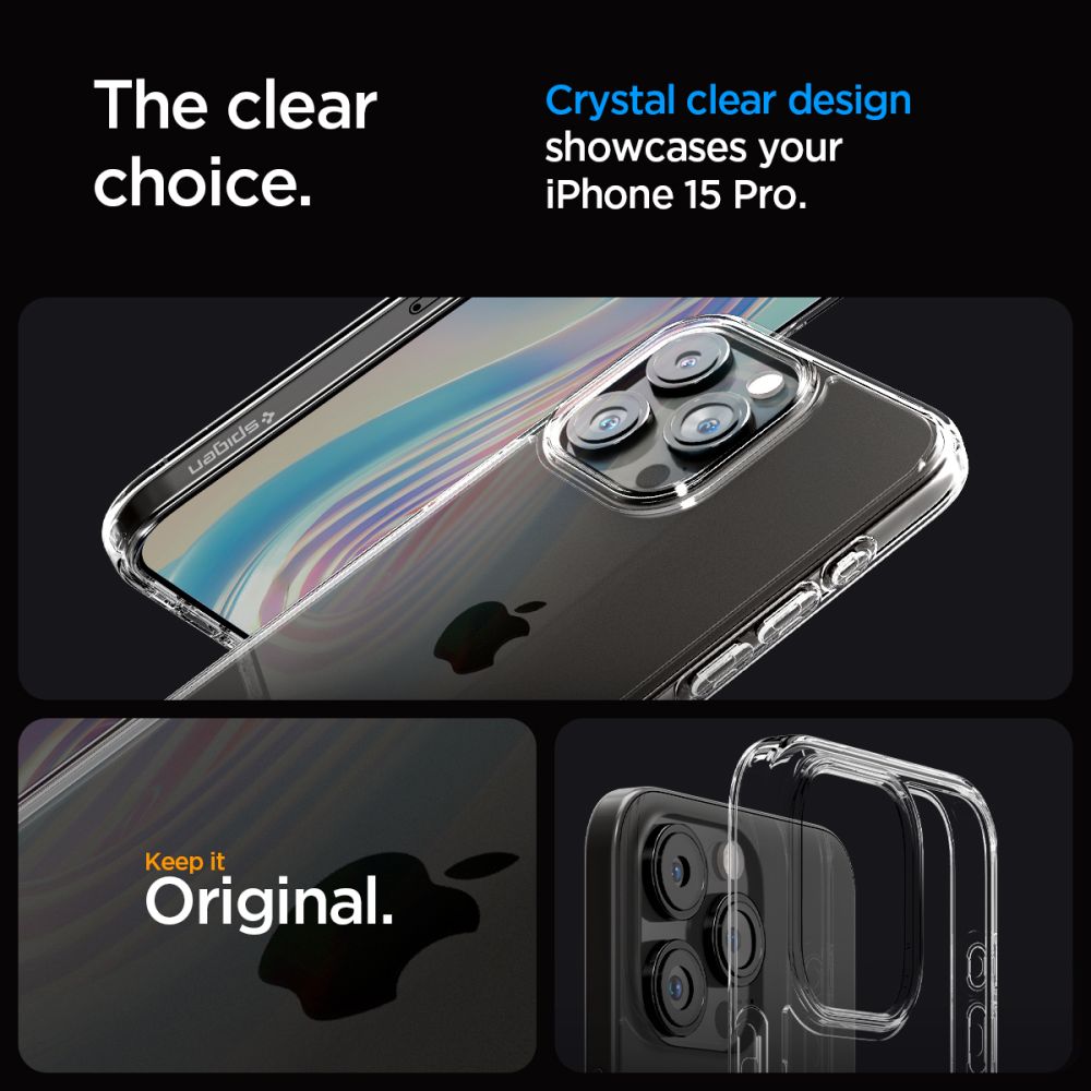 COPERTURA SPIGEN ULTRA HYBRID IPHONE 15 PRO CRYSTAL CLEAR