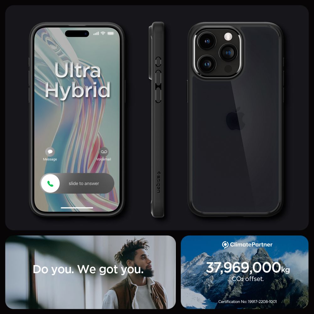 COPERTURA SPIGEN ULTRA HYBRID IPHONE 15 PRO FROST BLACK