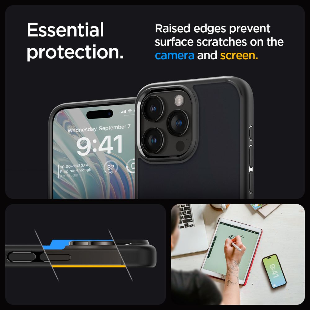 COPERTURA SPIGEN ULTRA HYBRID IPHONE 15 PRO FROST BLACK