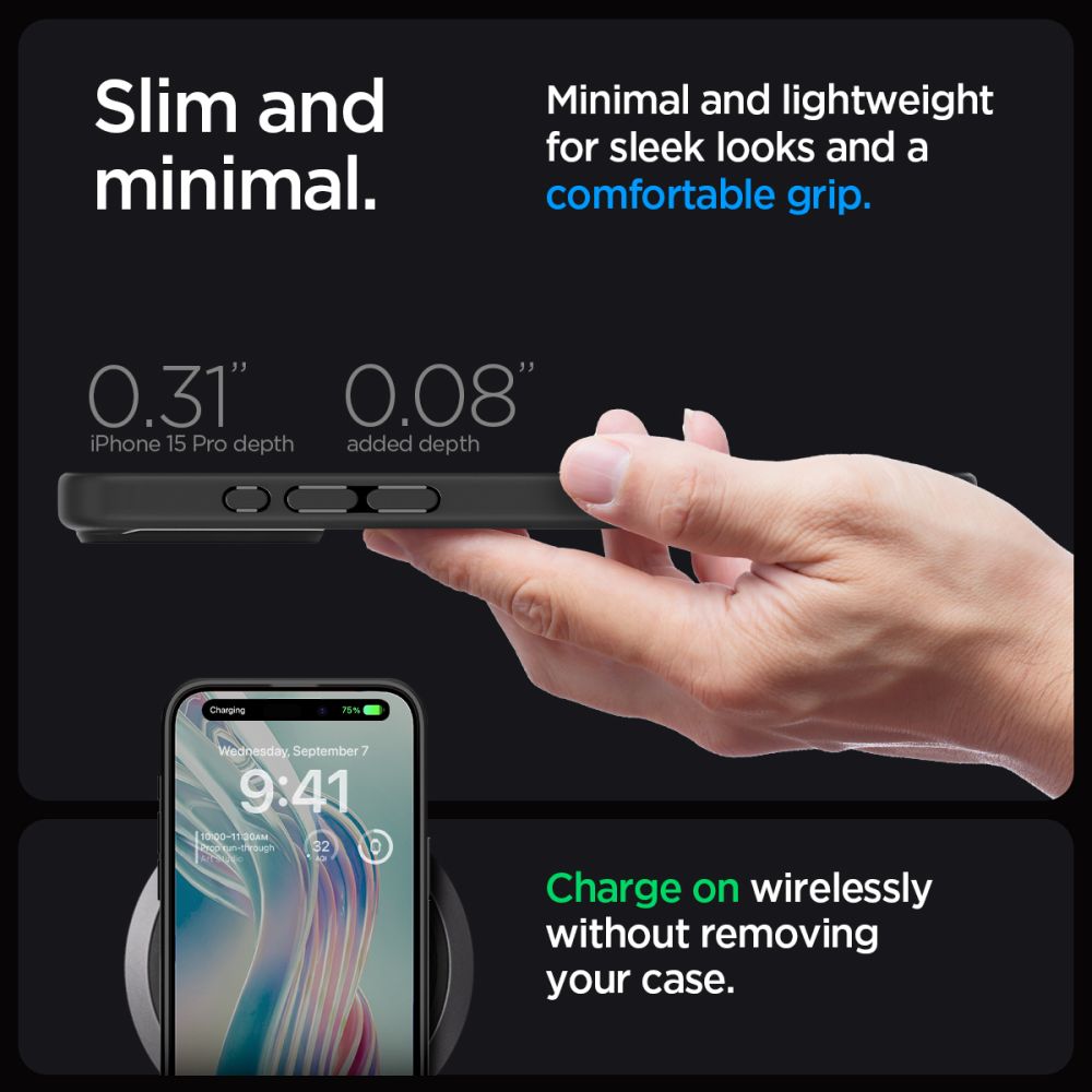 COPERTURA SPIGEN ULTRA HYBRID IPHONE 15 PRO FROST BLACK