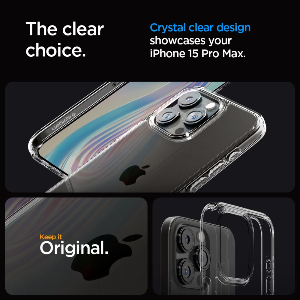 COPERTURA SPIGEN ULTRA HYBRID IPHONE 15 PRO MAX CRYSTAL CLEAR