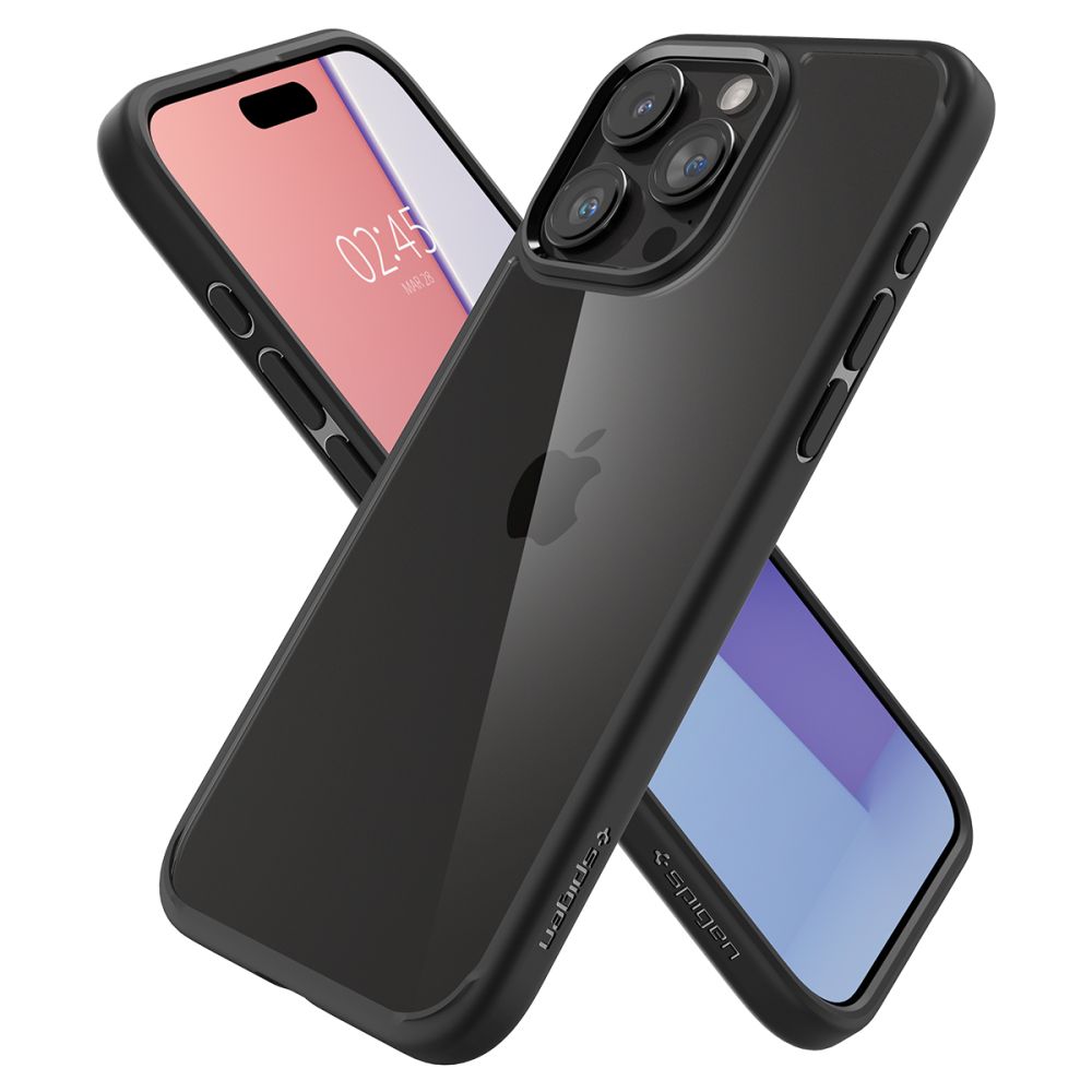 COPERTURA SPIGEN ULTRA HYBRID IPHONE 15 PRO MAX NERO OPACO