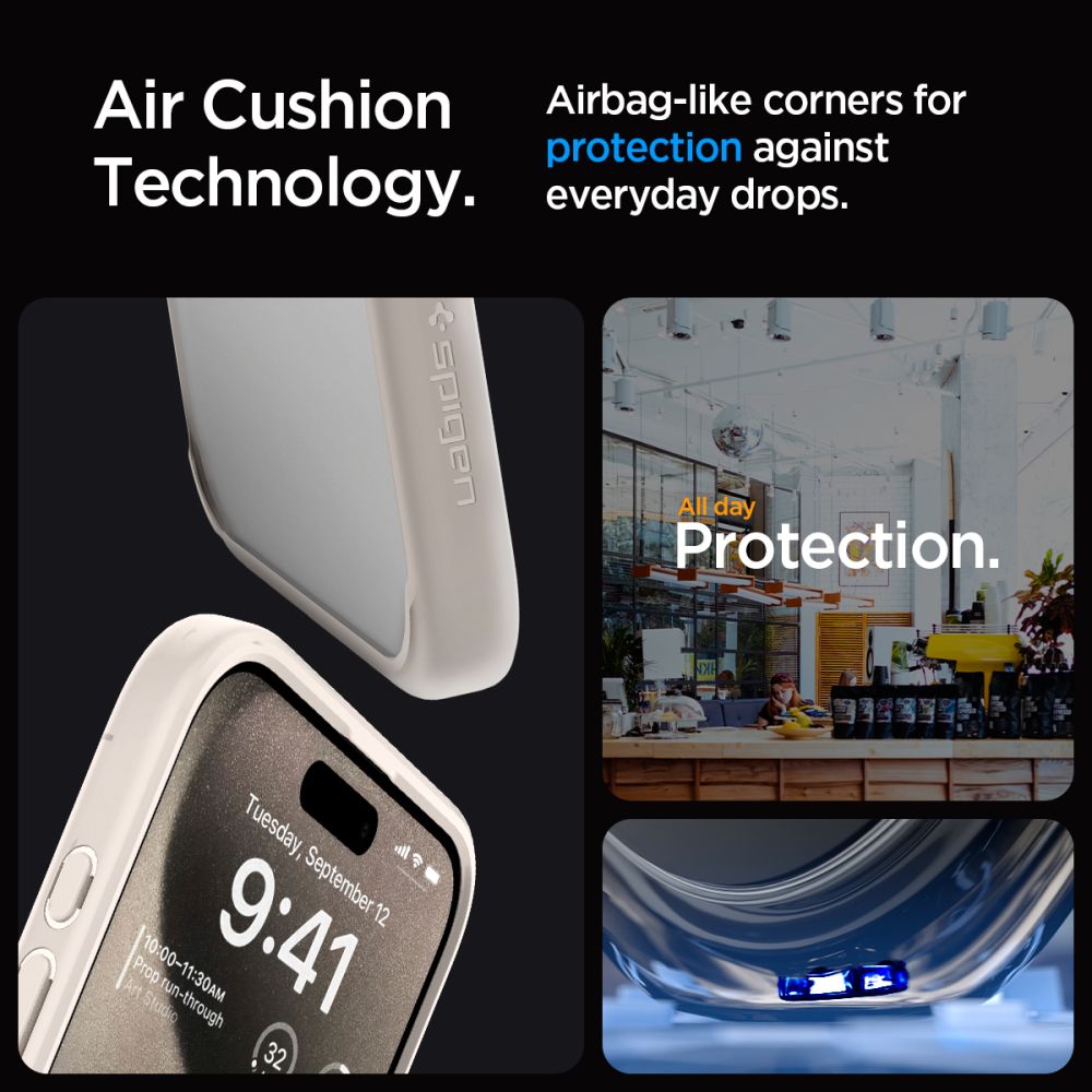 COPERTURA SPIGEN ULTRA HYBRID IPHONE 15 PRO MAX TITANIO NATURALE