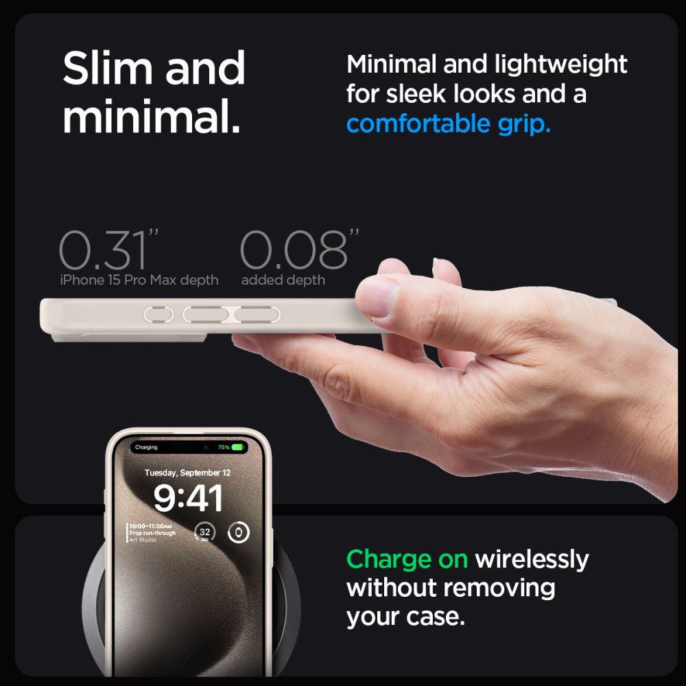 COPERTURA SPIGEN ULTRA HYBRID IPHONE 15 PRO TITANIO NATURALE