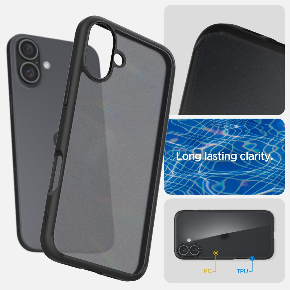 COPERTURA SPIGEN ULTRA HYBRID IPHONE 16 FROST BLACK