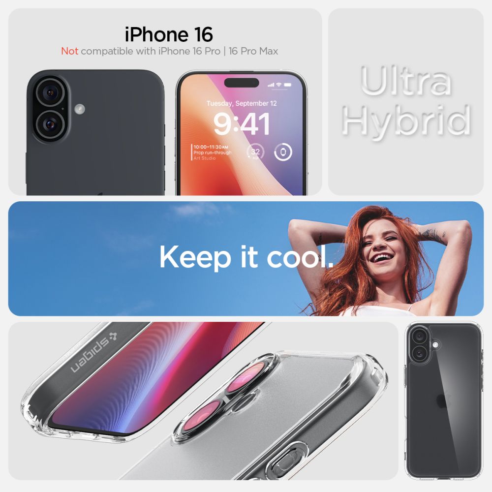 COPERTURA SPIGEN ULTRA HYBRID IPHONE 16 FROST CLEAR