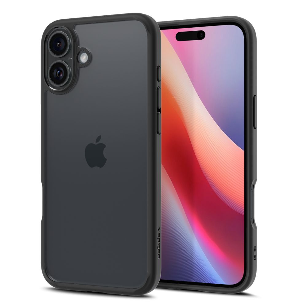 COPERTURA SPIGEN ULTRA HYBRID IPHONE 16 NERO OPACO