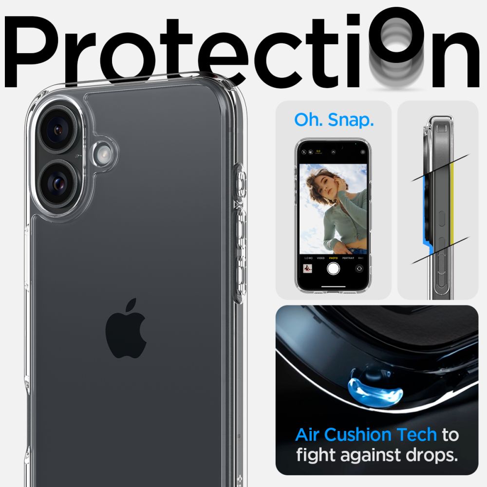 COPERTURA SPIGEN ULTRA HYBRID IPHONE 16 PLUS CRYSTAL CLEAR