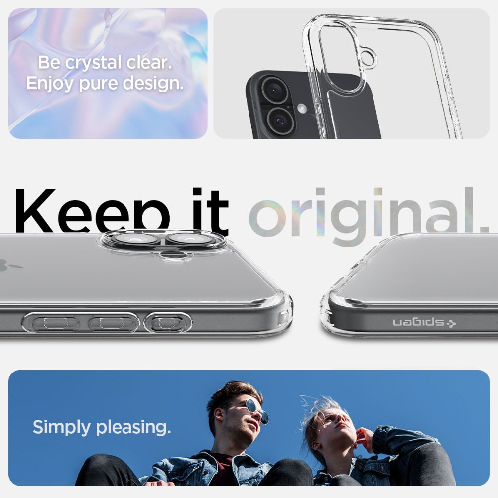 COPERTURA SPIGEN ULTRA HYBRID IPHONE 16 PLUS CRYSTAL CLEAR