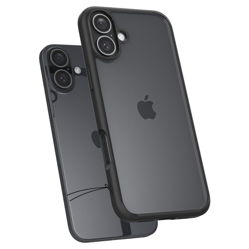 COPERTURA SPIGEN ULTRA HYBRID IPHONE 16 PLUS NERO OPACO