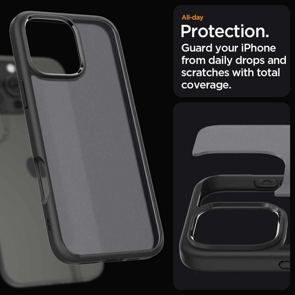 COPERTURA SPIGEN ULTRA HYBRID IPHONE 16 PRO FROST BLACK