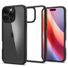 COPERTURA SPIGEN ULTRA HYBRID IPHONE 16 PRO NERO OPACO