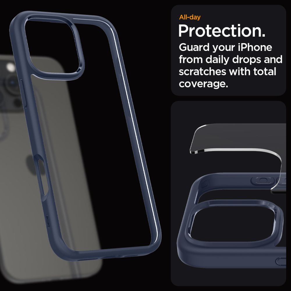COPERTURA SPIGEN ULTRA HYBRID IPHONE 16 PRO MAX BLU NAVY