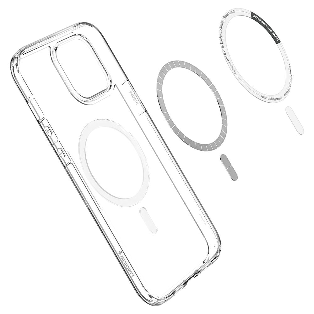 COPERTURA SPIGEN ULTRA HYBRID MAG IPHONE 12/12 PRO BIANCA