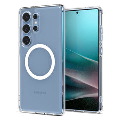 COPERTURA SPIGEN ULTRA HYBRID MAG MAGSAFE GALAXY S25 ULTRA TRASPARENTE/BIANCA