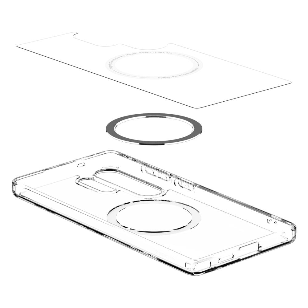 COPERTURA SPIGEN ULTRA HYBRID MAG MAGSAFE GALAXY S25 ULTRA TRASPARENTE/BIANCA