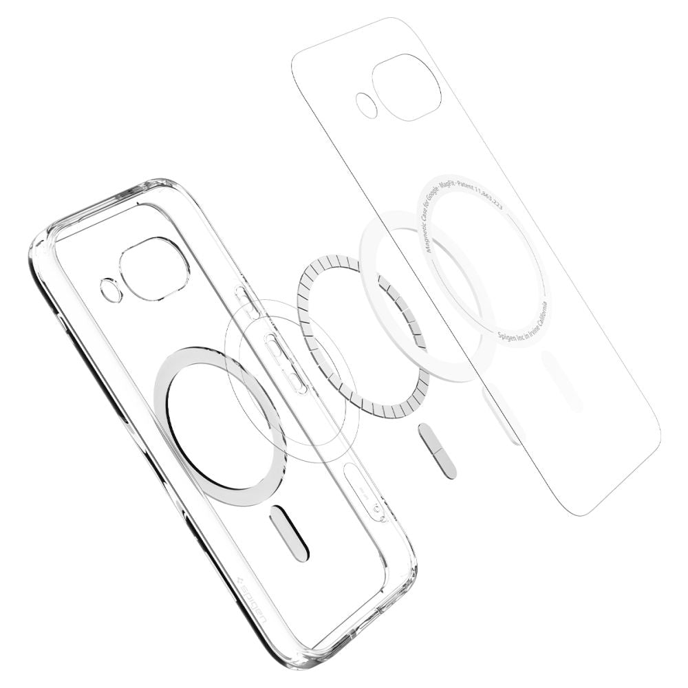 COPERTURA SPIGEN ULTRA HYBRID MAG MAGSAFE GOOGLE PIXEL 9A TRASPARENTE/BIANCA