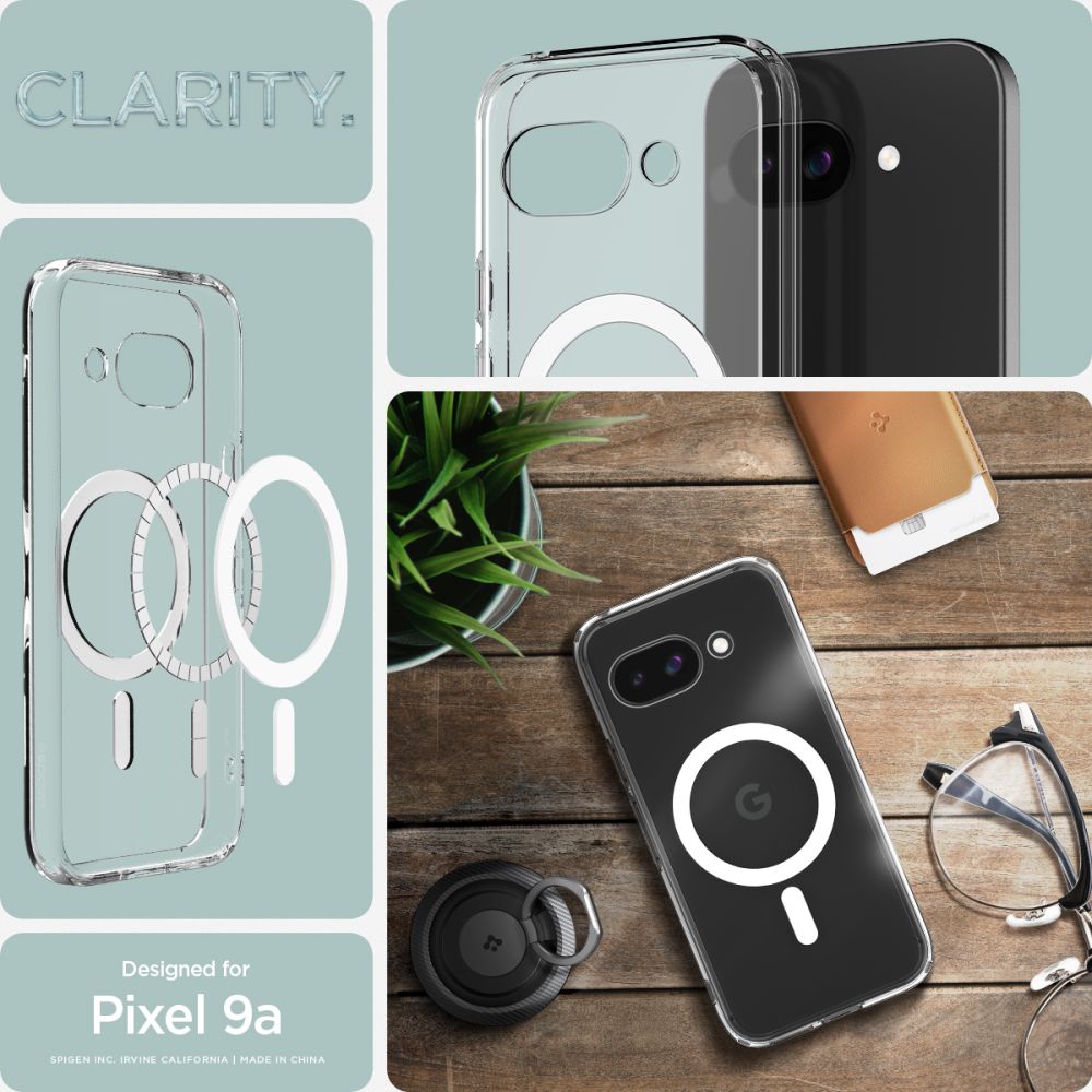 COPERTURA SPIGEN ULTRA HYBRID MAG MAGSAFE GOOGLE PIXEL 9A TRASPARENTE/BIANCA