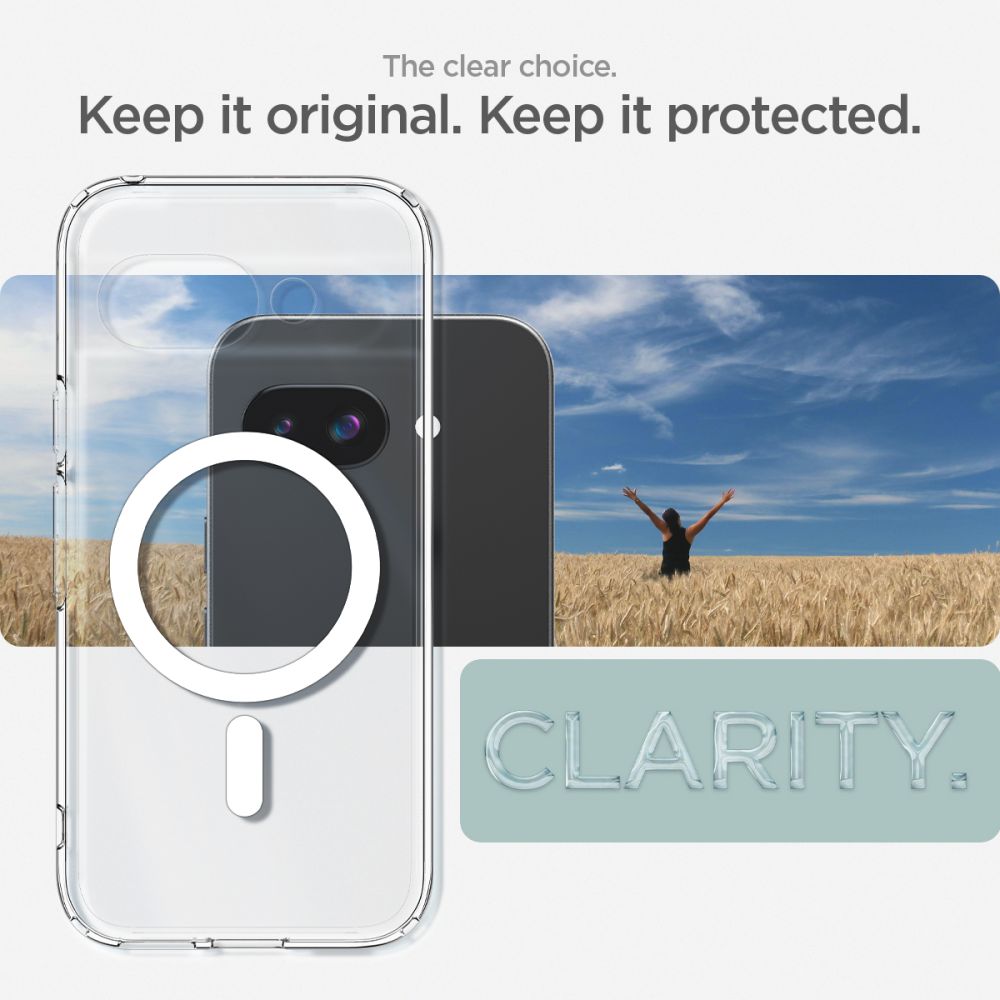 COPERTURA SPIGEN ULTRA HYBRID MAG MAGSAFE GOOGLE PIXEL 9A TRASPARENTE/BIANCA