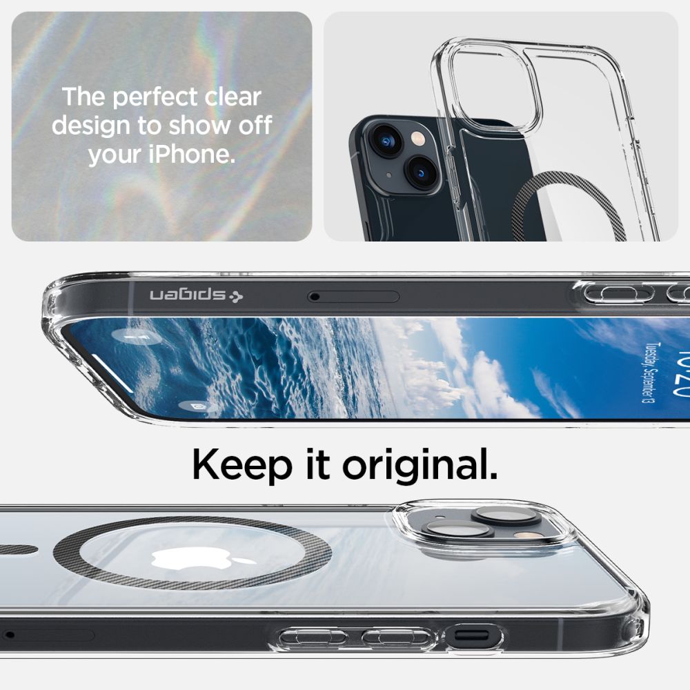 COPERTURA SPIGEN ULTRA HYBRID MAG MAGSAFE IPHONE 14 PLUS FIBRA DI CARBONIO