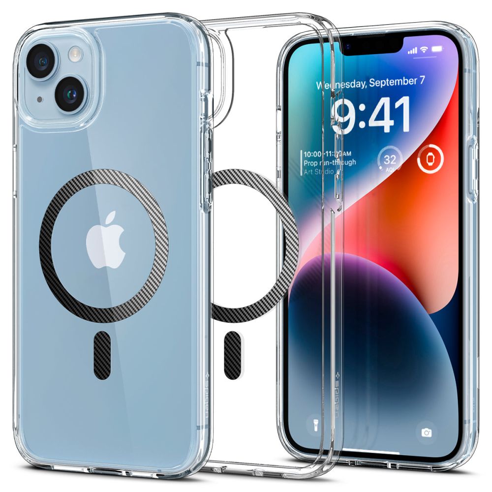 COPERTURA SPIGEN ULTRA HYBRID MAG MAGSAFE IPHONE 14 PLUS FIBRA DI CARBONIO