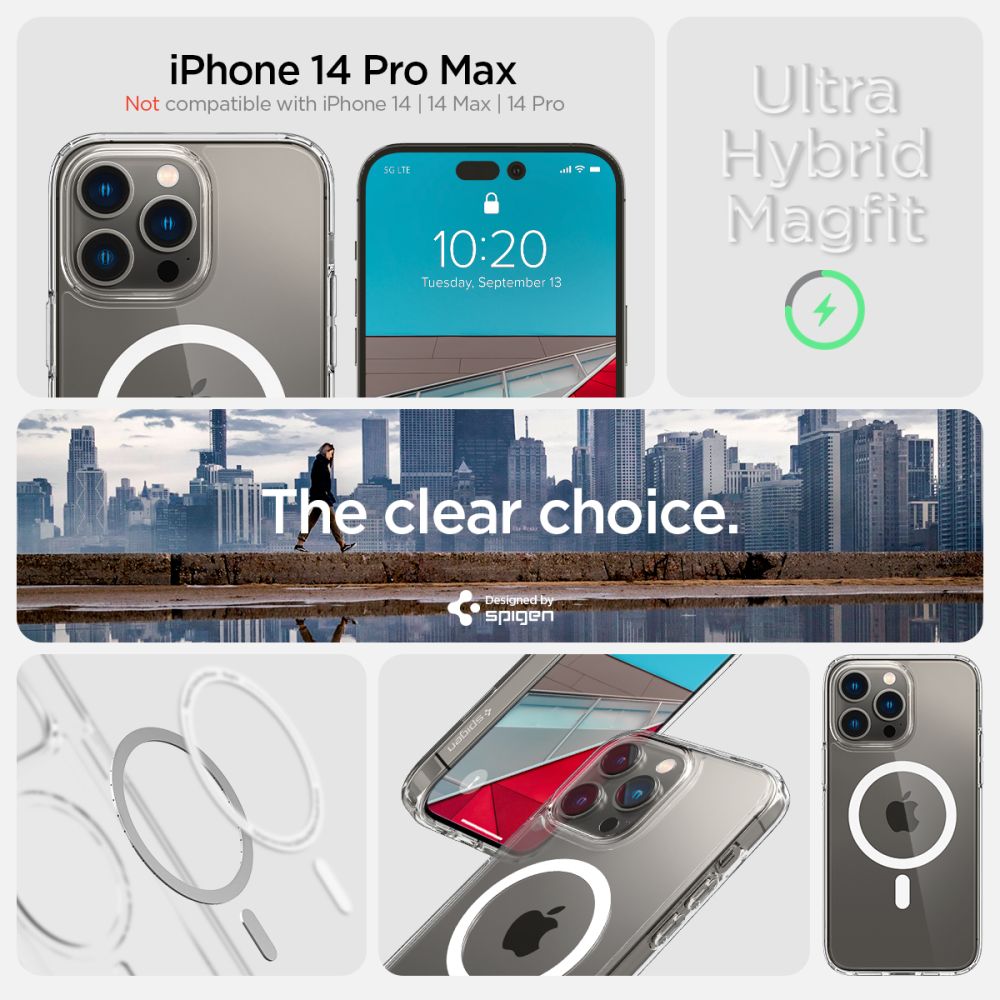 COPERTURA SPIGEN ULTRA HYBRID MAG MAGSAFE IPHONE 14 PRO MAX BIANCA
