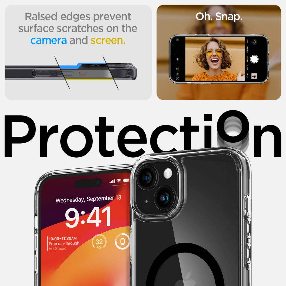 COPERTURA SPIGEN ULTRA HYBRID MAG MAGSAFE IPHONE 15 NERA