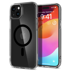 COPERTURA SPIGEN ULTRA HYBRID MAG MAGSAFE IPHONE 15 PLUS NERA