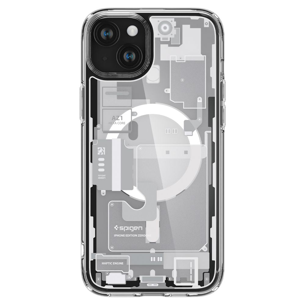 COPERTURA SPIGEN ULTRA HYBRID MAG MAGSAFE IPHONE 15 PLUS ZERO ONE BIANCA