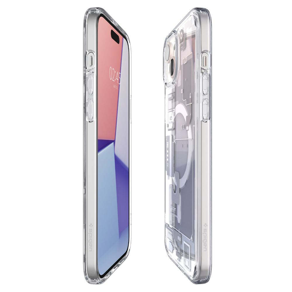 COPERTURA SPIGEN ULTRA HYBRID MAG MAGSAFE IPHONE 15 PLUS ZERO ONE BIANCA