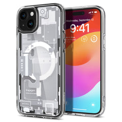 COPERTURA SPIGEN ULTRA HYBRID MAG MAGSAFE IPHONE 15 PLUS ZERO ONE BIANCA