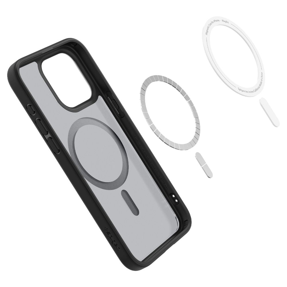 COPERTURA SPIGEN ULTRA HYBRID MAG MAGSAFE IPHONE 15 PRO FROST BLACK
