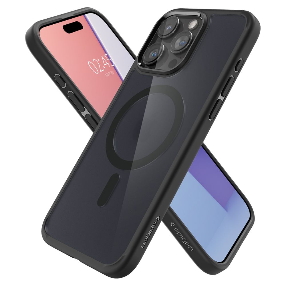 COPERTURA SPIGEN ULTRA HYBRID MAG MAGSAFE IPHONE 15 PRO FROST BLACK