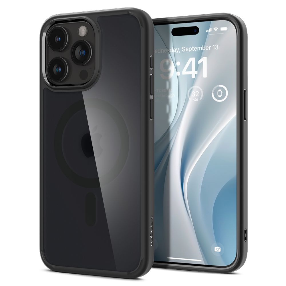 COPERTURA SPIGEN ULTRA HYBRID MAG MAGSAFE IPHONE 15 PRO FROST BLACK