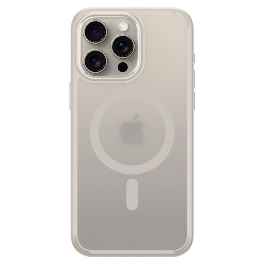 COPERTURA SPIGEN ULTRA HYBRID MAG MAGSAFE IPHONE 15 PRO FROST NATURAL TITANIO