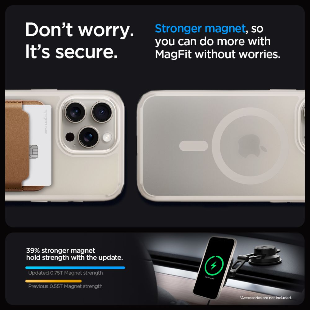 COPERTURA SPIGEN ULTRA HYBRID MAG MAGSAFE IPHONE 15 PRO FROST NATURAL TITANIO