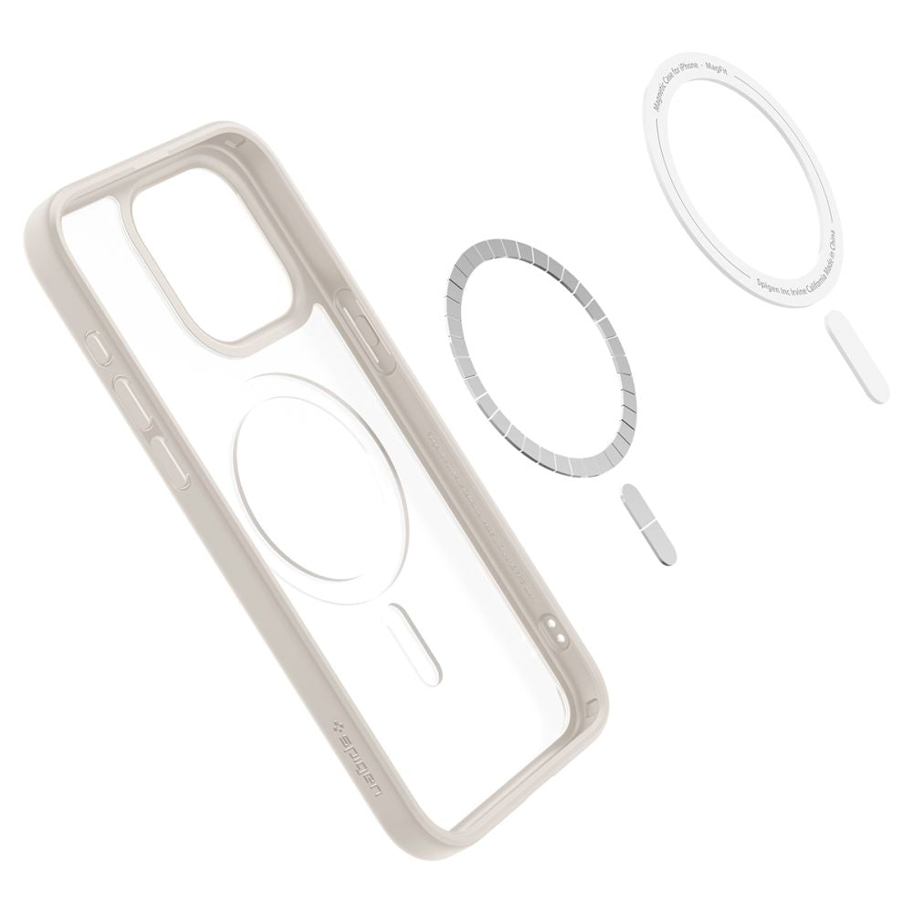COPERTURA SPIGEN ULTRA HYBRID MAG MAGSAFE IPHONE 15 PRO FROST NATURAL TITANIO