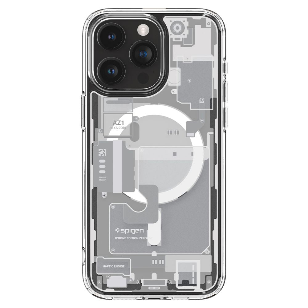 COPERTURA SPIGEN ULTRA HYBRID MAG MAGSAFE IPHONE 15 PRO ZERO ONE BIANCA