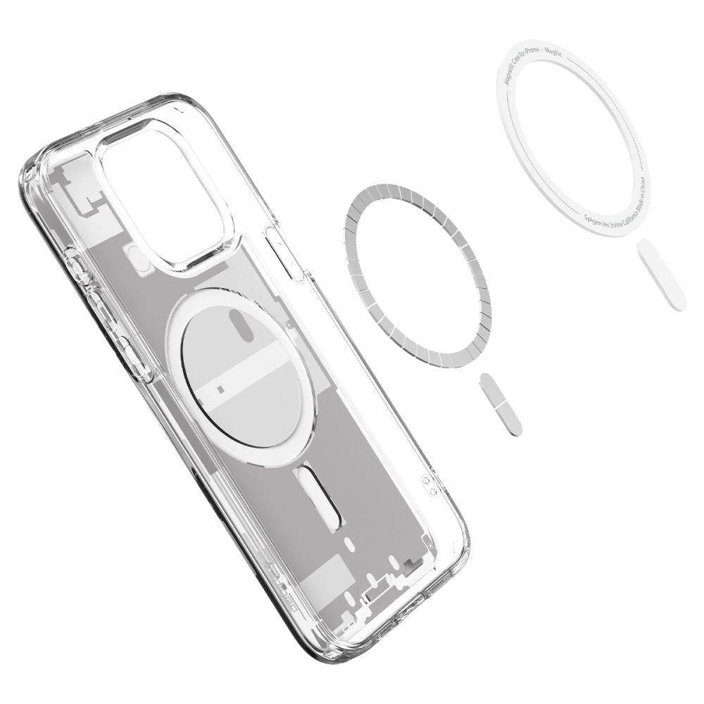 COPERTURA SPIGEN ULTRA HYBRID MAG MAGSAFE IPHONE 15 PRO ZERO ONE BIANCA