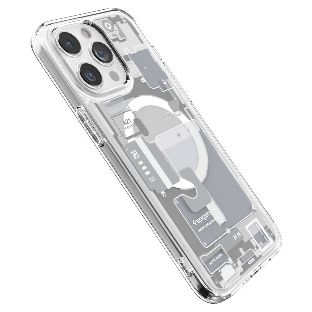 COPERTURA SPIGEN ULTRA HYBRID MAG MAGSAFE IPHONE 15 PRO ZERO ONE BIANCA
