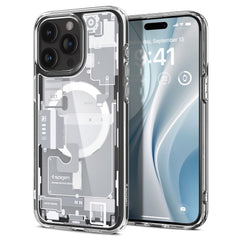 COPERTURA SPIGEN ULTRA HYBRID MAG MAGSAFE IPHONE 15 PRO ZERO ONE BIANCA
