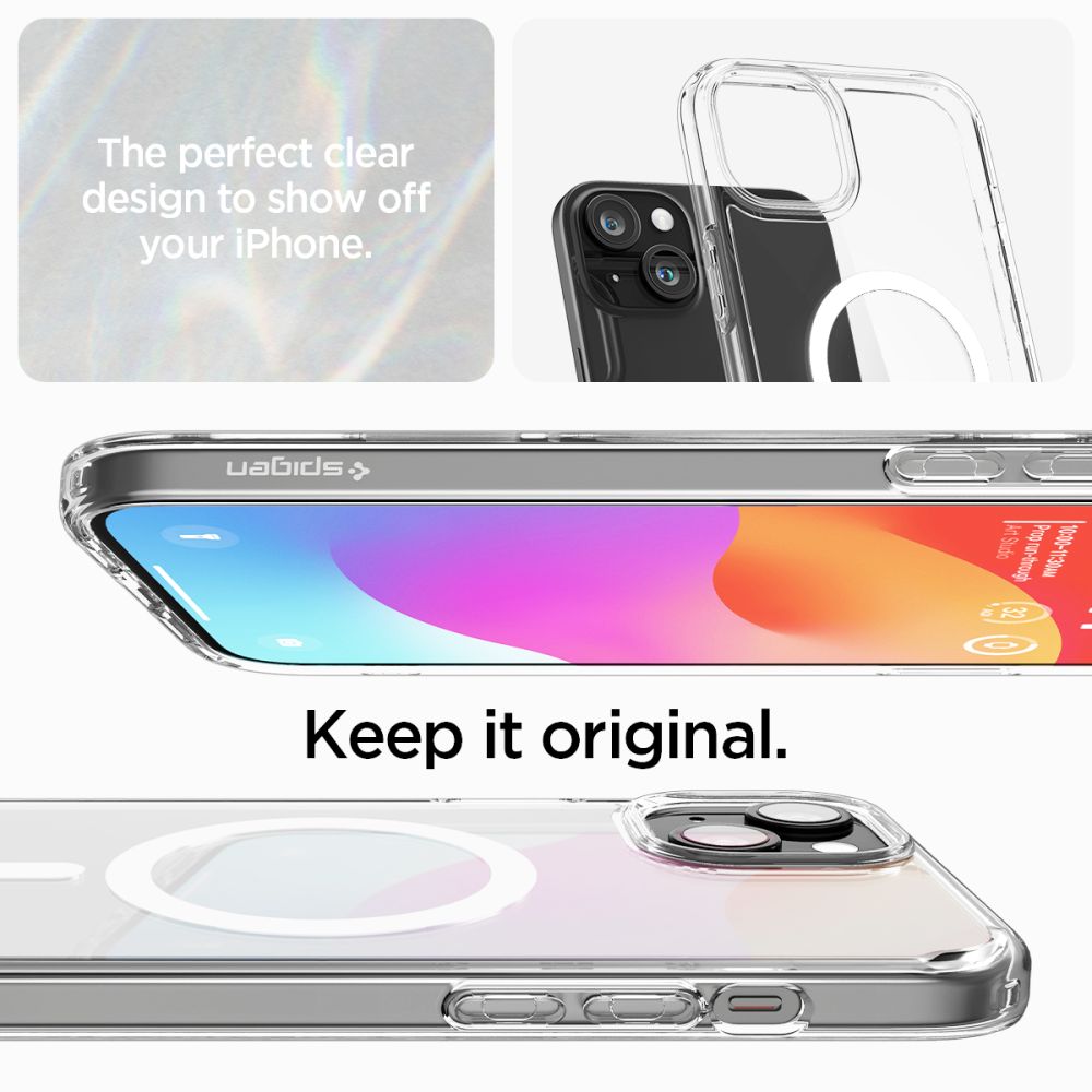 COPERTURA SPIGEN ULTRA HYBRID MAG MAGSAFE IPHONE 15 BIANCA