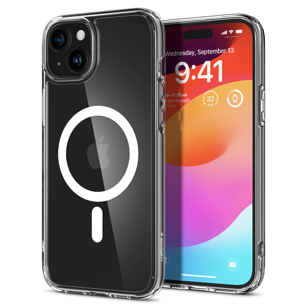 COPERTURA SPIGEN ULTRA HYBRID MAG MAGSAFE IPHONE 15 BIANCA
