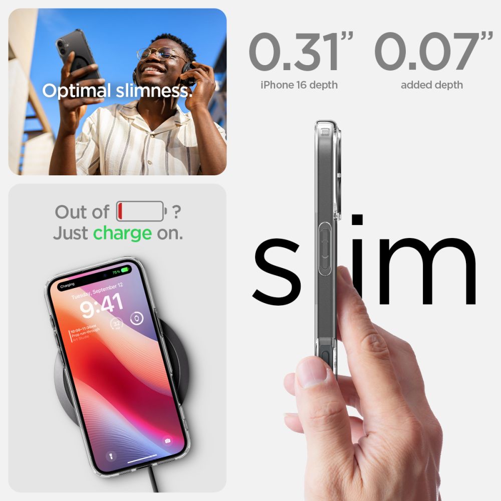 COPERTURA SPIGEN ULTRA HYBRID MAG MAGSAFE IPHONE 16 NERA