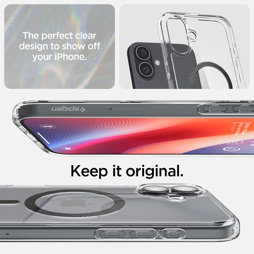COPERTURA SPIGEN ULTRA HYBRID MAG MAGSAFE IPHONE 16 FIBRA DI CARBONIO