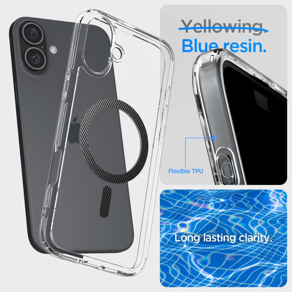 COPERTURA SPIGEN ULTRA HYBRID MAG MAGSAFE IPHONE 16 FIBRA DI CARBONIO