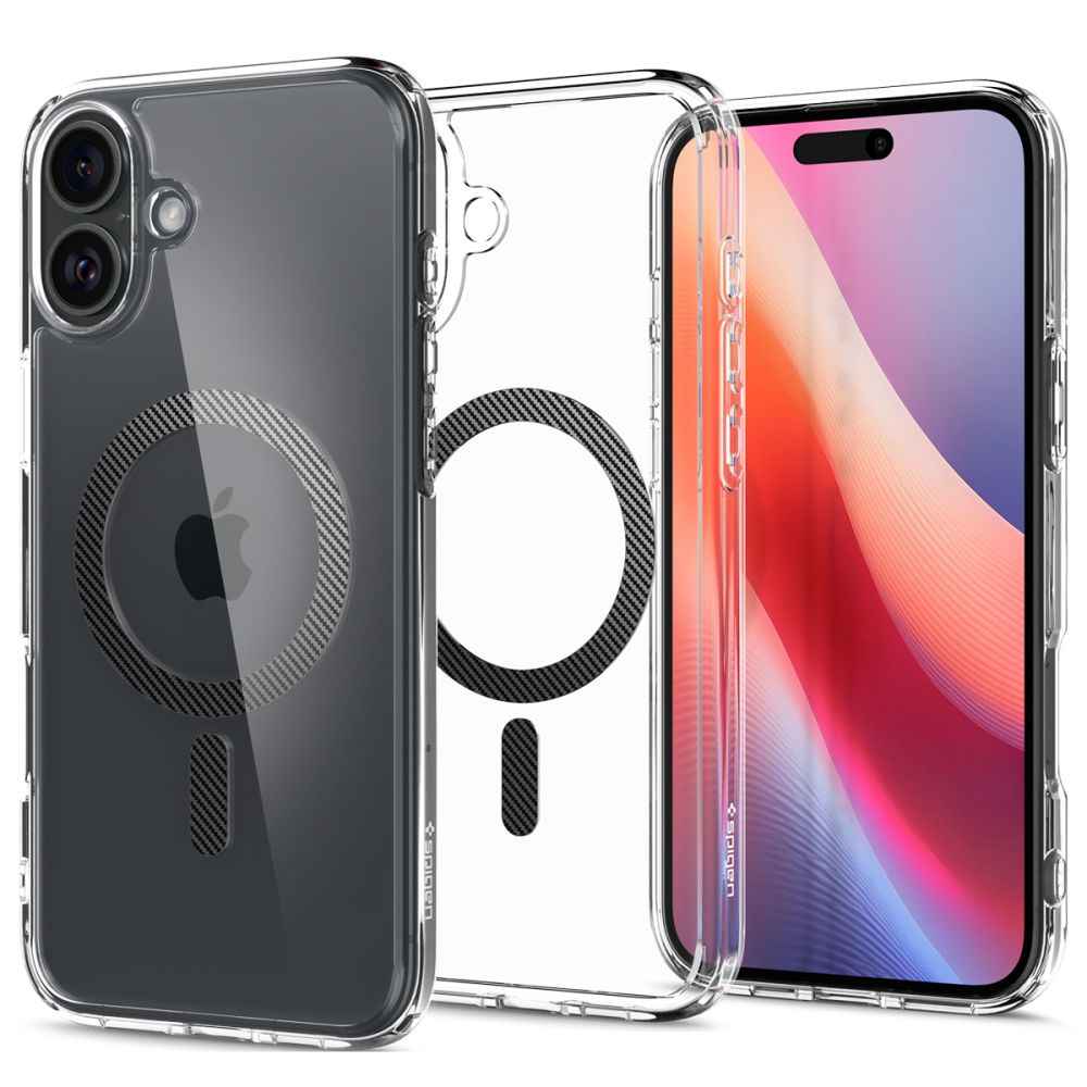 COPERTURA SPIGEN ULTRA HYBRID MAG MAGSAFE IPHONE 16 FIBRA DI CARBONIO